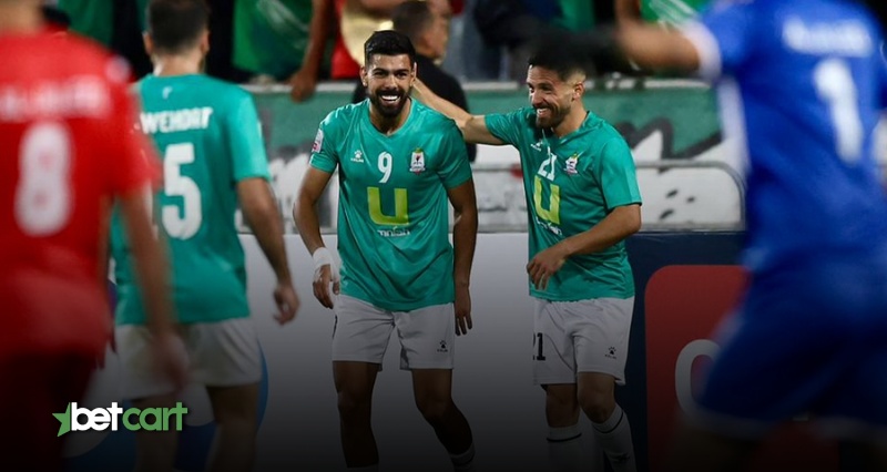 شادی بازیکنان الوحدات پس از گلزنی در لیگ قهرمانان آسیا ۲۰۲۵