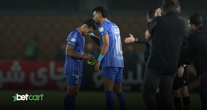 بازیکنان استقلال تهران در دیدار لیگ قهرمانان آسیا ۲۰۲۵