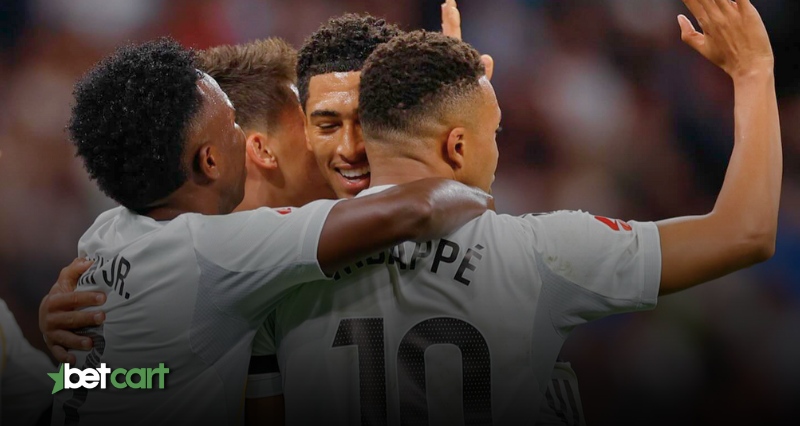 جشن گل بازیکنان رئال مادرید در مسابقات لالیگا